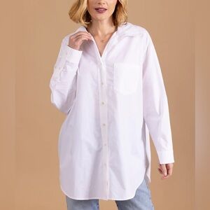 Le Marais Beaufort White Button Down Shirt Oversized XS/S NWT